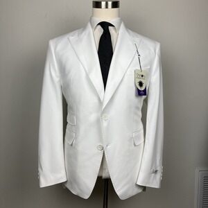 Tayion Collection Men's White Lined Peak Classic-Fit Suit‎ Jacket Sz 42S E111593